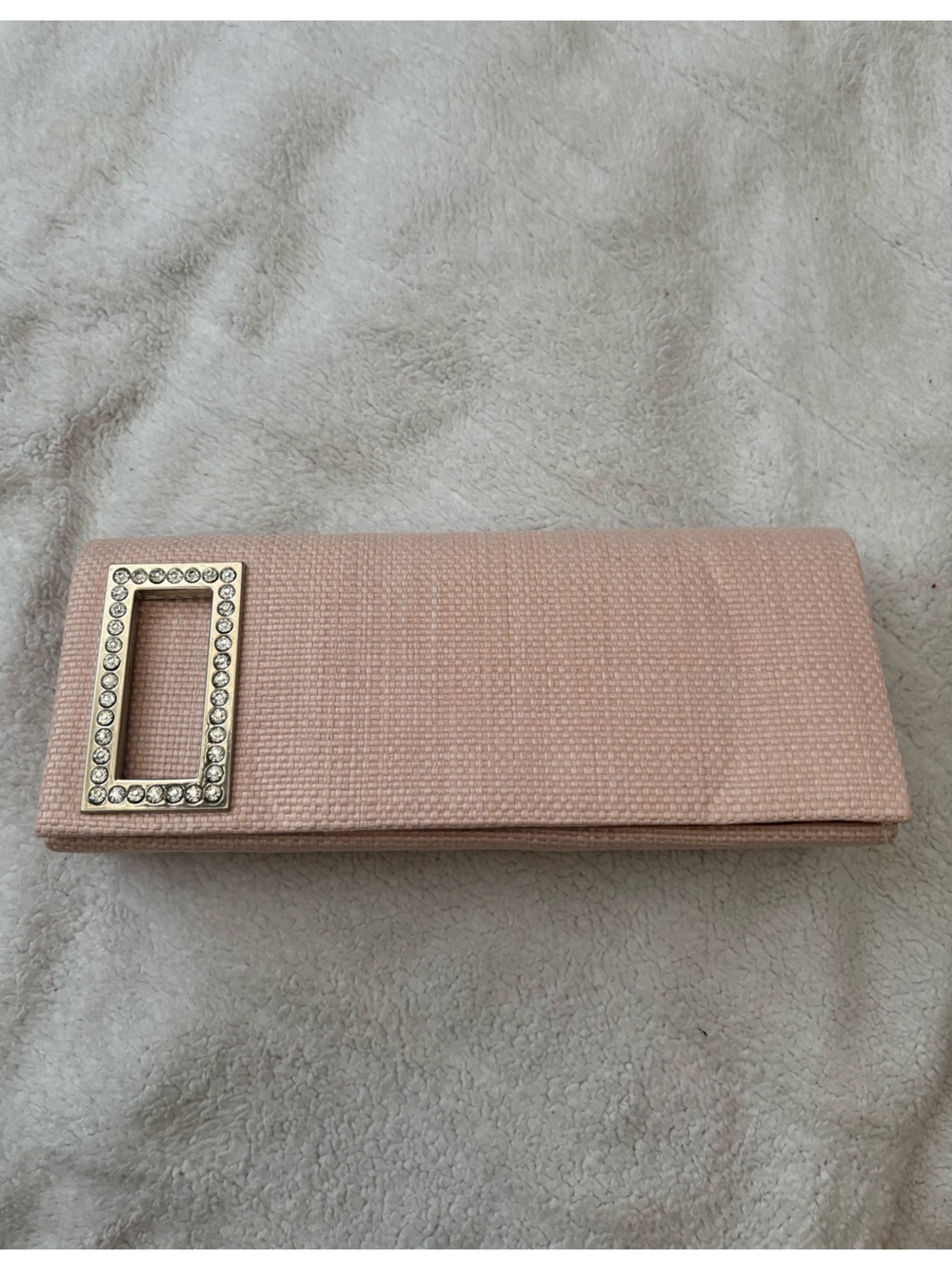 Vintage Y2K Pink Rhinestone-Accent Clutch